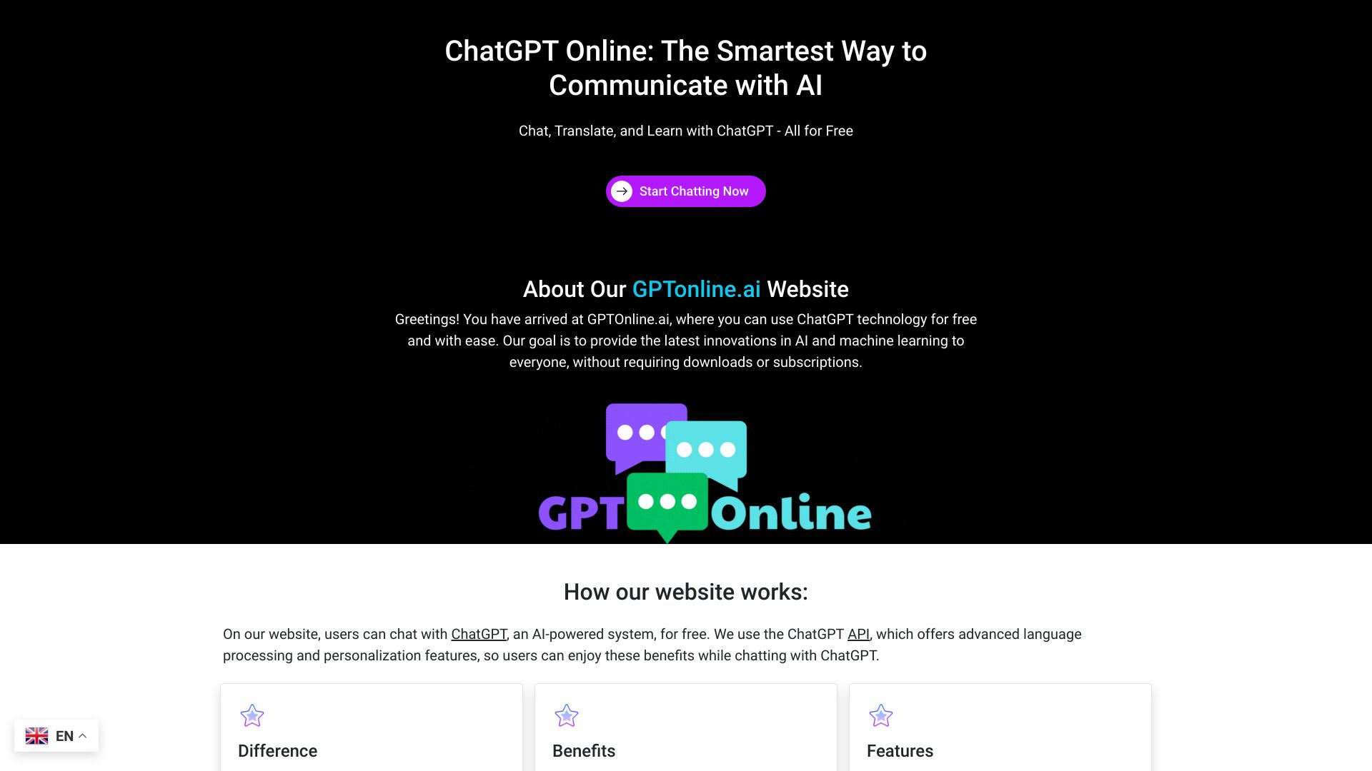 ChatGPT Online – GPTOnline.ai