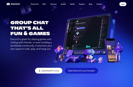 Discord,Discord官网截图,基于兴趣的综合性社交媒体平台