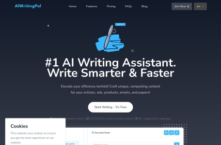 AIWritingPal 智写助手,AIWritingPal 智写助手官网截图,AIWritingPal是一种强大的AI内容创作工具，利用先进的人工智能提升写作技能。它提供语法纠正、拼写检查和风格优化功能，以优化写作内容的质量。AIWritingPal支持30多种语言，旨在帮助用户撰写独特而引人入胜的文章、广告、电子邮件等。