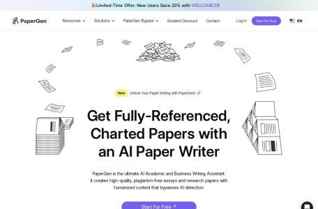 PaperGen,PaperGen官网截图,PaperGen 是一个人工智能驱动的写作助手，专注于商业及学术写作，能够提升生产力并改善工作质量，提供智能建议和个性化支持。