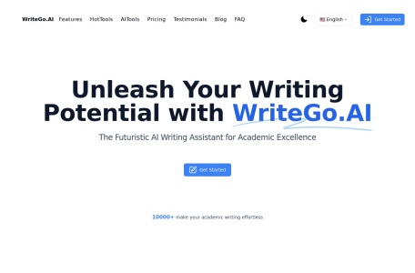 WriteGO.AI,WriteGO.AI官网截图,WriteGo.ai 是一款顶级的人工智能学术写作和研究论文生成器