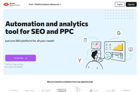 Rush Analytics,Rush Analytics官网截图,Rush Analytics是一个全方位的SEO和PPC自动化平台，提供： - 排名跟踪 - 关键词研究 - 网站审计 - PBN工具 - 内容优化和AI写作工具 通过集成能力和强大的API，Rush Analytics帮助用户管理复杂的SEO项目并自动化日常任务，使其成为希望优化策略的数字营销人员的必备工具。