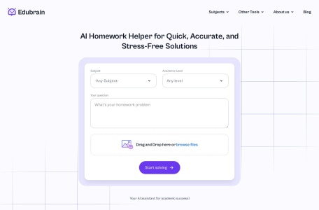 Edubrain AI Homework Helper,Edubrain AI Homework Helper官网截图,AI 助力学生完成作业的助手